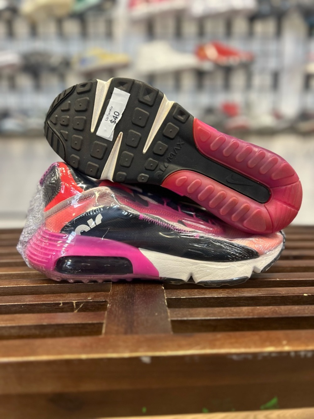 Nike Pink Black White Gradient Air Max Trainers
